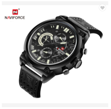 NAVIFORCE 9068L BGYB Luxury Brand Leather Analog Quartz Watches Men Date Week Fashion Military Wristwatches Male Clock