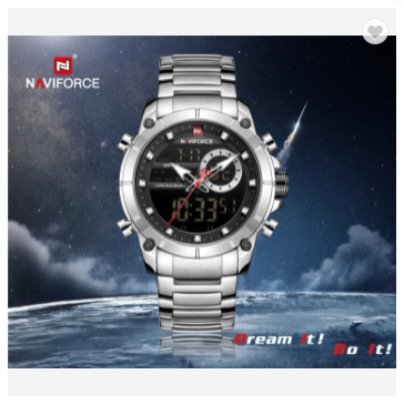NAVIFORCE 9163 SB Men Military Sport Wrist Watch Quartz Steel Water Resistant Dual Display Male Clock Watches Luxury Fashion