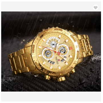 NAVIFORCE 9165 GG Luxury Brand Mens Sport Watches Full Steel Quartz Watch Men Date Week Water Resistant Fashion