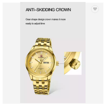 NAVIFORCE 9203 GG New gold watch for men original design Stainless Steel Quartz water resistant Wrist watch Fashion gift