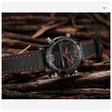 NAVIFORCE 9134 BRB Mens Watches Luxury Military Dual Display Sports Watches Men Quartz Wristwatch Male Water Resistant Clock