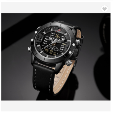 NAVIFORCE 9153L BGYB Watch Men Top Luxury Brand Leather Water Resistant Quartz Wristwatches Military Sport Watches Date