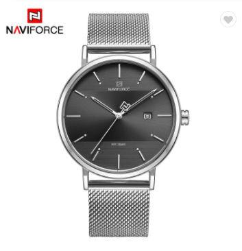 NAVIFORCE 3008G SB Men Watch Top Brand Simple Business Watches Stainless Steel Water Resistant Quartz Wrist Watch Men