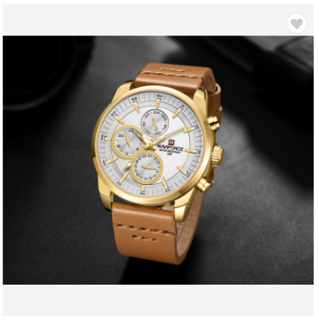 NAVIFORCE 9148 GWLBN Men Military Genuine Leather Sport Men’s Watches Water Resistant Chronograph Quartz Luxury Business Clock Date