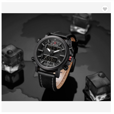 NAVIFORCE 9135 BGYB Men’s Sports Watches Luxury Brand Leather Band Water Resistant Quartz WristWatch Male LED Digital Analog Clock