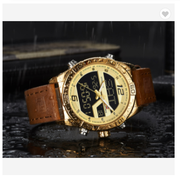 NAVIFORCE 9128 GWBN Mens Watches Luxury Military Dual Display Quartz Sports Water Resistant Watches Men Wristwatch Male Clock