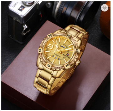 NAVIFORCE 9117S GG Luxury Watches Men Fashion Classic Stainless Steel Sport Quartz WristWatch Male Water Resistant Analog Clock