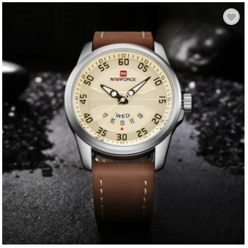 NAVIFORCE 9124 SBBN Fashion Brand Men Watch Casual Leather Quartz Analog Wrist Watches Water Resistant Auto Week Date Clock