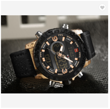 NAVIFORCE 9097 RGBB Luxury Brand Men Sport Watches Men’s Leather Digital Army Military Watch Man Quartz water resistant Clock