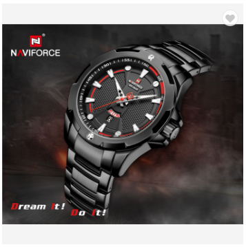 NAVIFORCE 9161 BB Fashion Luxury Watches Men Sports Casual Stainless Steel Quartz Wristwatch Water Resistant Male Watch Business