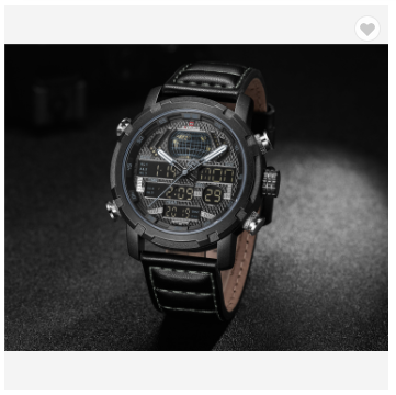 NAVIFORCE 9160 BGYB Men Watch Fashion Luxury Leather Sports Watches Quartz LED Digital Clock Water Resistant Military Wrist Watch