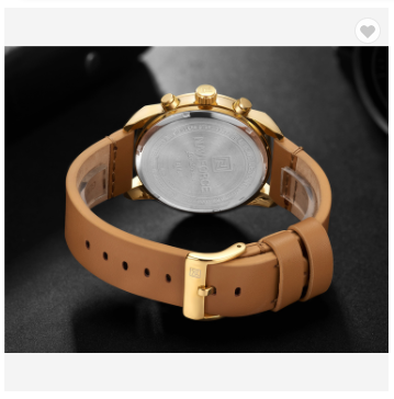 NAVIFORCE 9148 GWLBN Men Military Genuine Leather Sport Men’s Watches Water Resistant Chronograph Quartz Luxury Business Clock Date