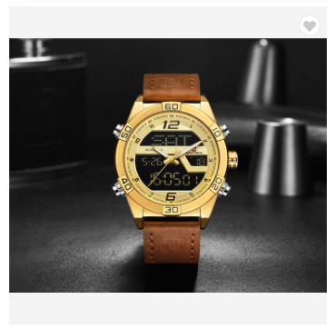 NAVIFORCE 9128 GWBN Mens Watches Luxury Military Dual Display Quartz Sports Water Resistant Watches Men Wristwatch Male Clock