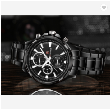 NAVIFORCE 9089S BB Men 30M Water Resistant Sports Watches Mens 24 Hour Date Week Month Stainless Steel Quartz Watches