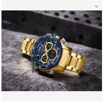 NAVIFORCE 9189 GBE Men Military Sports Watches Quartz Digital Analog Dual Display Water Resistant Wrist watch For Men