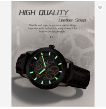 NAVIFORCE S1002 RGB Luxury Genuine Leather Watches for Men Fashion Automatic Mechanical Sport wrist watches with 100M Water Resistant