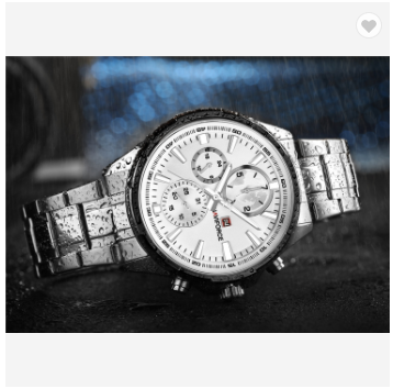 NAVIFORCE 9089S SW Men 30M Water Resistant Sports Watches Mens 24 Hour Date Week Month Stainless Steel Quartz Watches