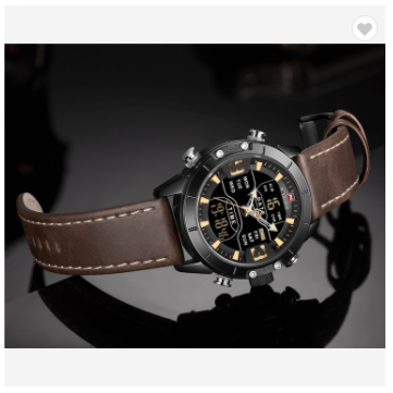NAVIFORCE 9153L BYBN Watch Men Top Luxury Brand Leather Water Resistant Quartz Wristwatches Military Sport Watches Date