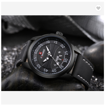 NAVIFORCE 9124 BWB Fashion Brand Men Watch Casual Leather Quartz Analog Wrist Watches Water Resistant Auto Week Date Clock