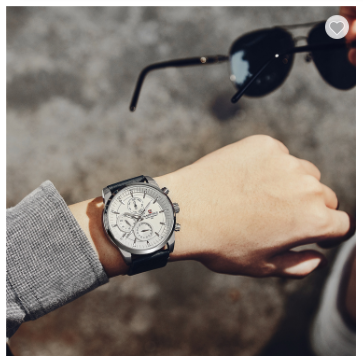 NAVIFORCE 9148 SWBE Brand Men Military Genuine Leather Sport Men’s Watches Water Resistant Chronograph Quartz Clock Date