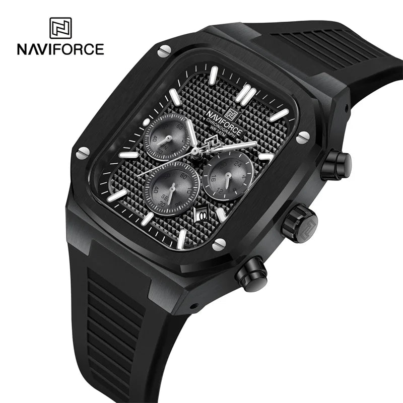 NAVIFORCE 8037 Square Luxury Date Chronograph Quartz Water Resistant