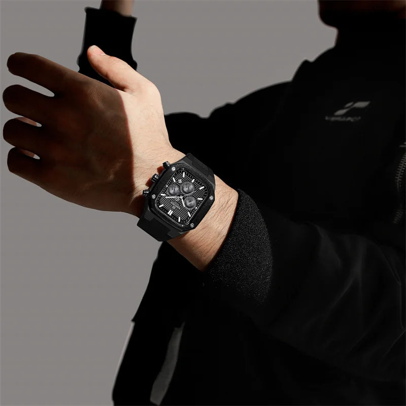 NAVIFORCE 8037 Square Luxury Date Chronograph Quartz Water Resistant