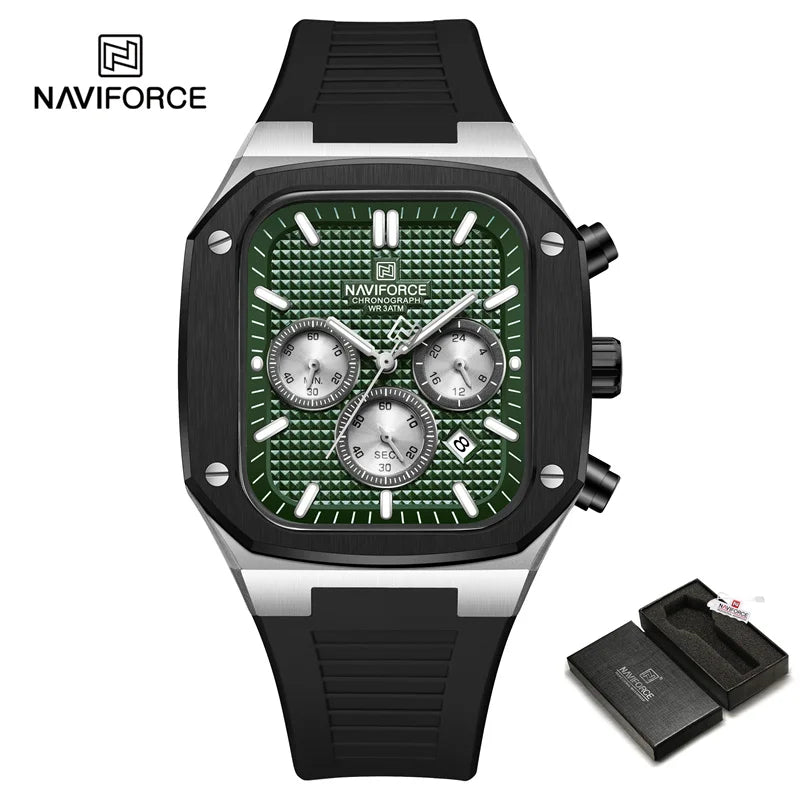 NAVIFORCE 8037 Square Luxury Date Chronograph Quartz Water Resistant