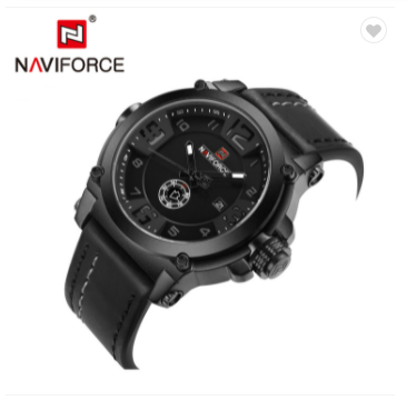 NAVIFORCE 9099 BWB Sport Mens Watches Top Brand Luxury Water Resistant Leather Quartz Military Wristwatch Male Clock