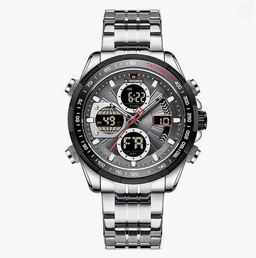 NAVIFORCE 9197S SBGY Latest watches Fashion Stainless Steel Men wristwatches Analog Digital Quartz Water Resistant