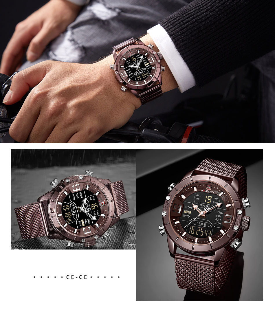NAVIFORCE 9153S Stainless Steel Luminous Quartz Watch for Men