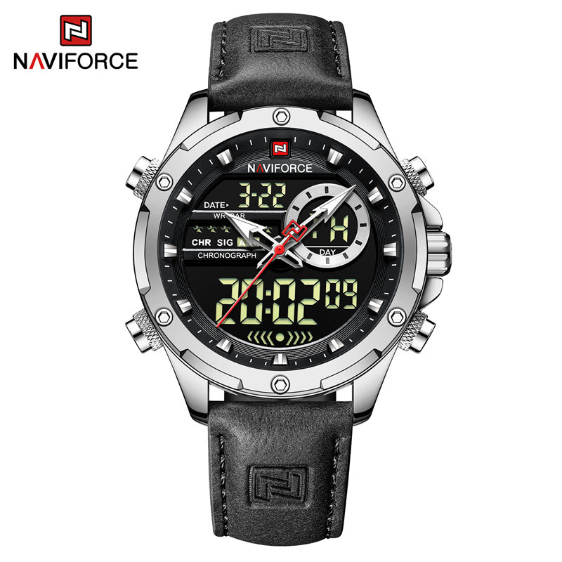 Naviforce 9208 Military Watches for Men Luxury Sport Chronograph Alarm Quartz Clock Digital Male WristWatch Water Resistant 2022 - SBB