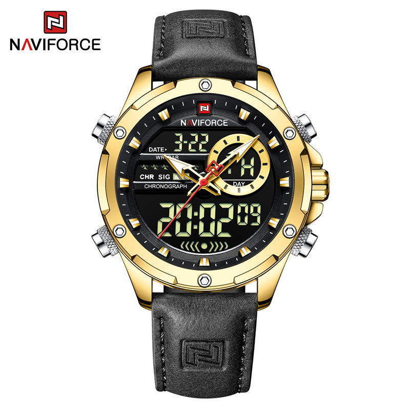 Naviforce 9208 Military Watches for Men Luxury Sport Chronograph Alarm Quartz Clock Digital Male WristWatch Water Resistant 2022 - GBB