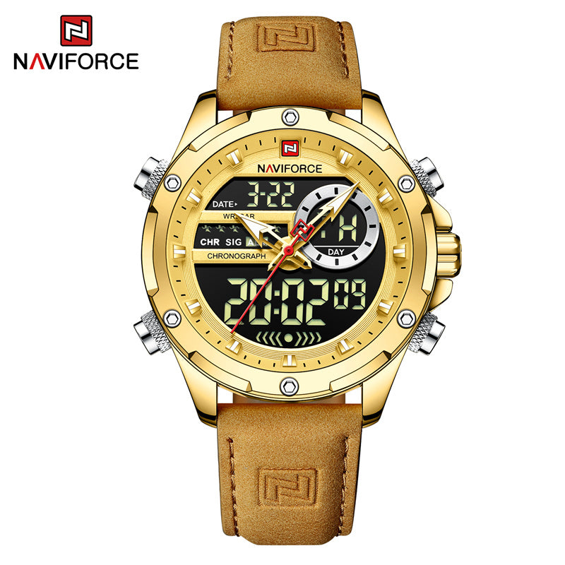 Naviforce 9208 Military Watches for Men Luxury Sport Chronograph Alarm Quartz Clock Digital Male WristWatch Water Resistant 2022 - GGLBN