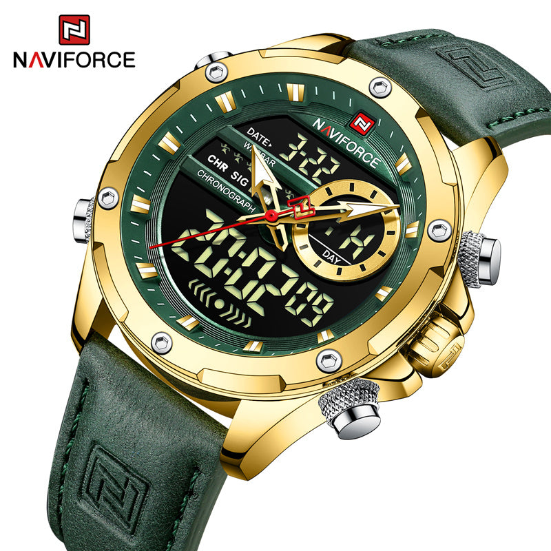 Naviforce 9208 Military Watches for Men Luxury Sport Chronograph Alarm Quartz Clock Digital Male WristWatch Water Resistant 2022