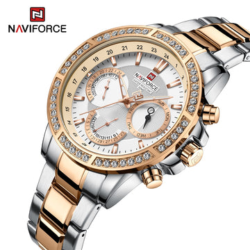 NAVIFORCE 9196D Men’s Stainless Steel Water Resistant Quartz Watch