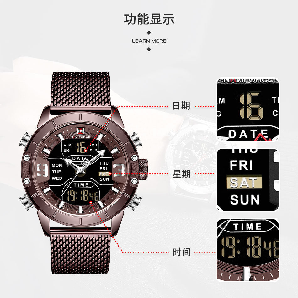 NAVIFORCE 9153S Stainless Steel Luminous Quartz Watch for Men