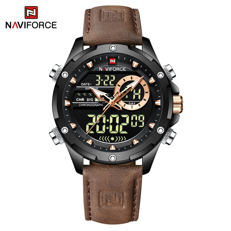 Naviforce 9208 Military Watches for Men Luxury Sport Chronograph Alarm Quartz Clock Digital Male WristWatch Water Resistant 2022 - BBDBN