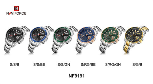 Naviforce 9191 Srggn Quartz Steel Water Resistant Dual Display Male Clock Men Military Sport Wrist Watch Watches Relogio Masculino
