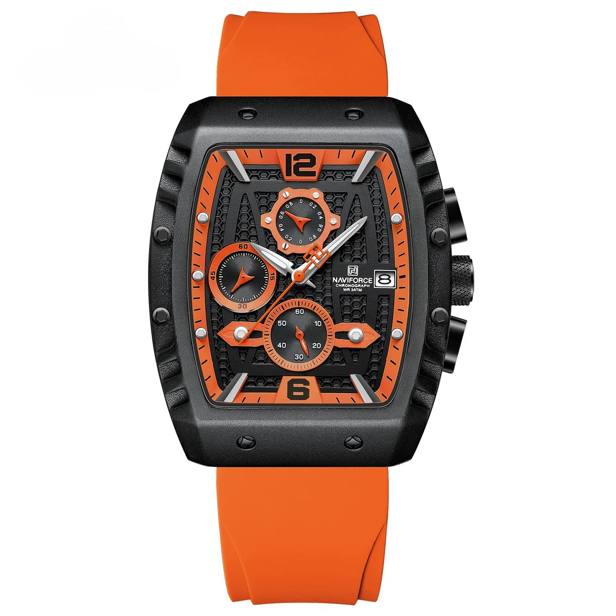 NAVIFORCE 8025 Square Case Chronograph Sport Watch for Men - BOO