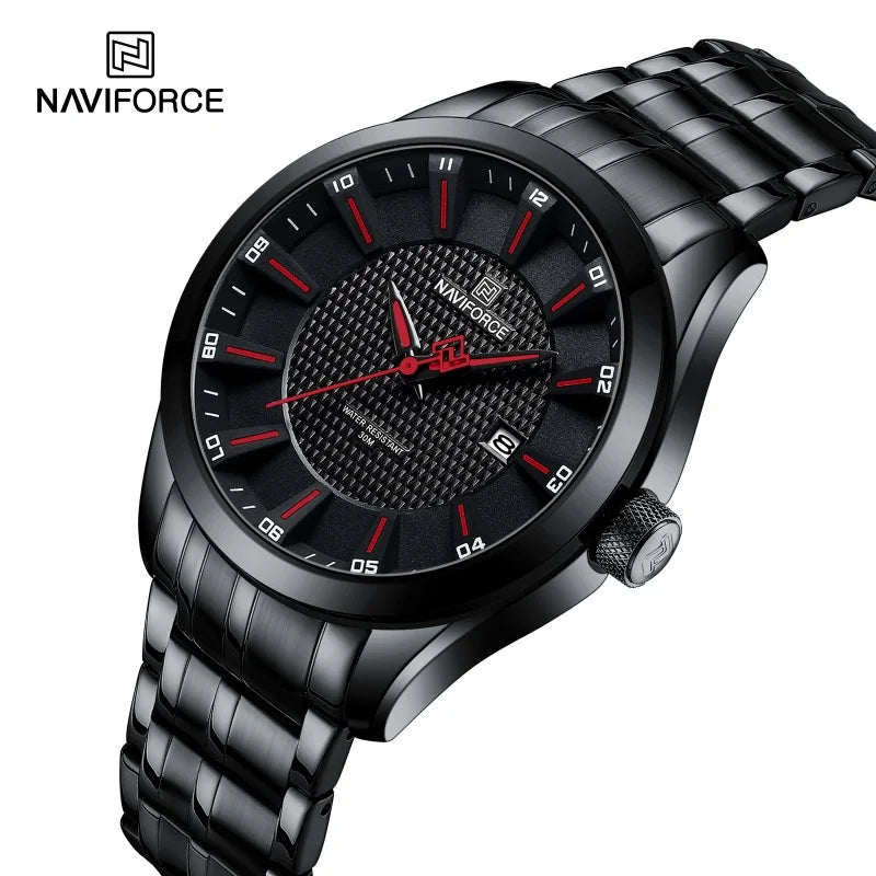 NAVIFORCE NF8032 Men Quartz Date Display Wristwatch Water Resistant - BR