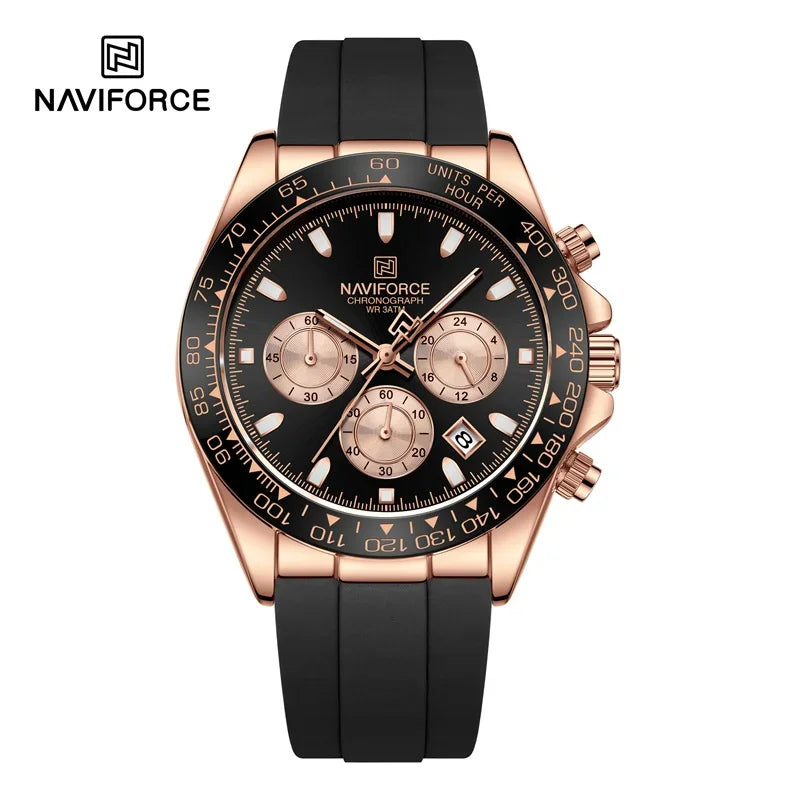 NAVIFORCE NF8054 New Luxury Fashion Men‘s Business Casual Wrist Watch - RGBB