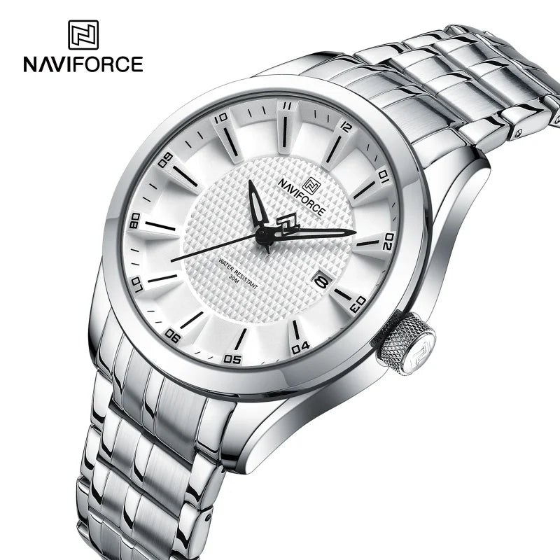 NAVIFORCE NF8032 Men Quartz Date Display Wristwatch Water Resistant - SW
