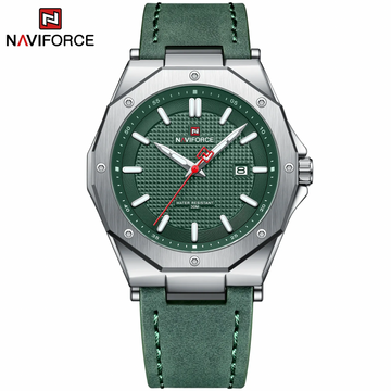 NAVIFORCE 9200L SGNGN New model Quartz Watches for men casual sport Green Leather wristwatch with 30m water resistant 2022
