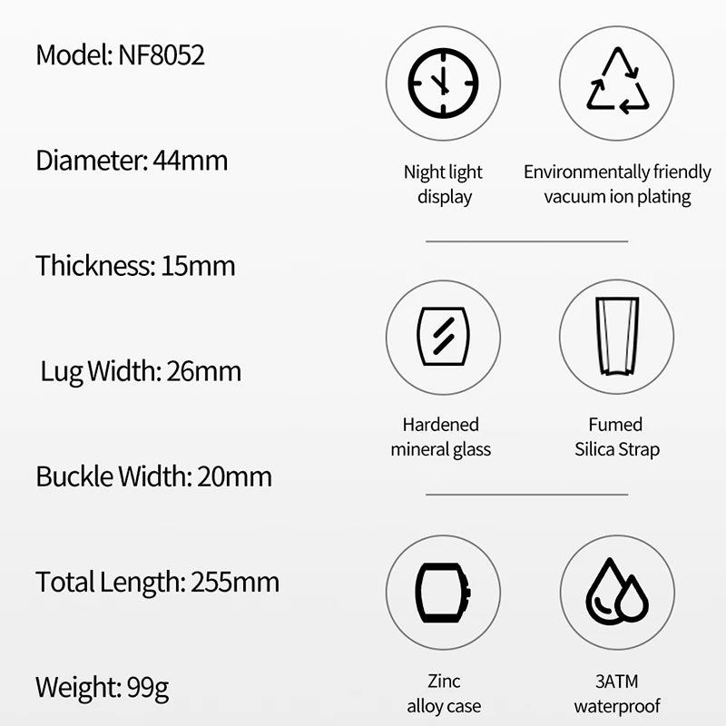 NAVIFORCE NF8052 Men Gold Design Quartz Watches Casual Male Wrist Watch