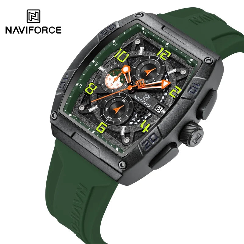 NAVIFORCE NF8052 Men Gold Design Quartz Watches Casual Male Wrist Watch - bgngn