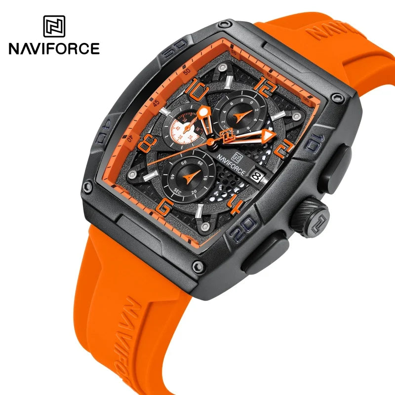 NAVIFORCE NF8052 Men Gold Design Quartz Watches Casual Male Wrist Watch - boo