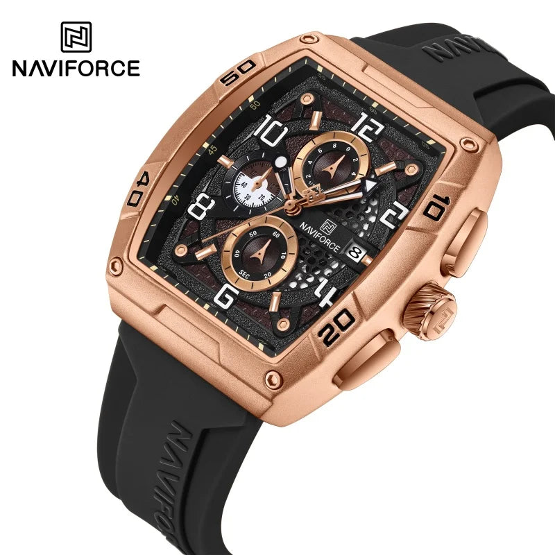 NAVIFORCE NF8052 Men Gold Design Quartz Watches Casual Male Wrist Watch - rgceb-2