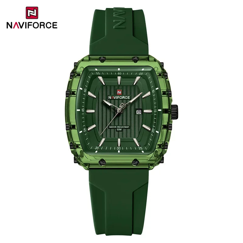 NAVIFORCE Ladies Wristwatches Fashion Comfortable Silicone Strap Date Women’s Watches Quality Water Resistant Female Luminous Clock - gngngn