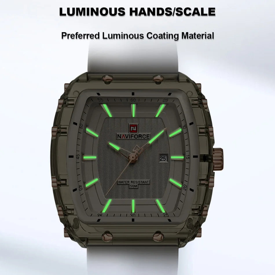 NAVIFORCE Ladies Wristwatches Fashion Comfortable Silicone Strap Date Women’s Watches Quality Water Resistant Female Luminous Clock