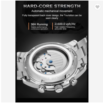 NAVIFORCE S1001 SW Full Steel Mechanical watches for men 100 M Water Resistant Wristwatch